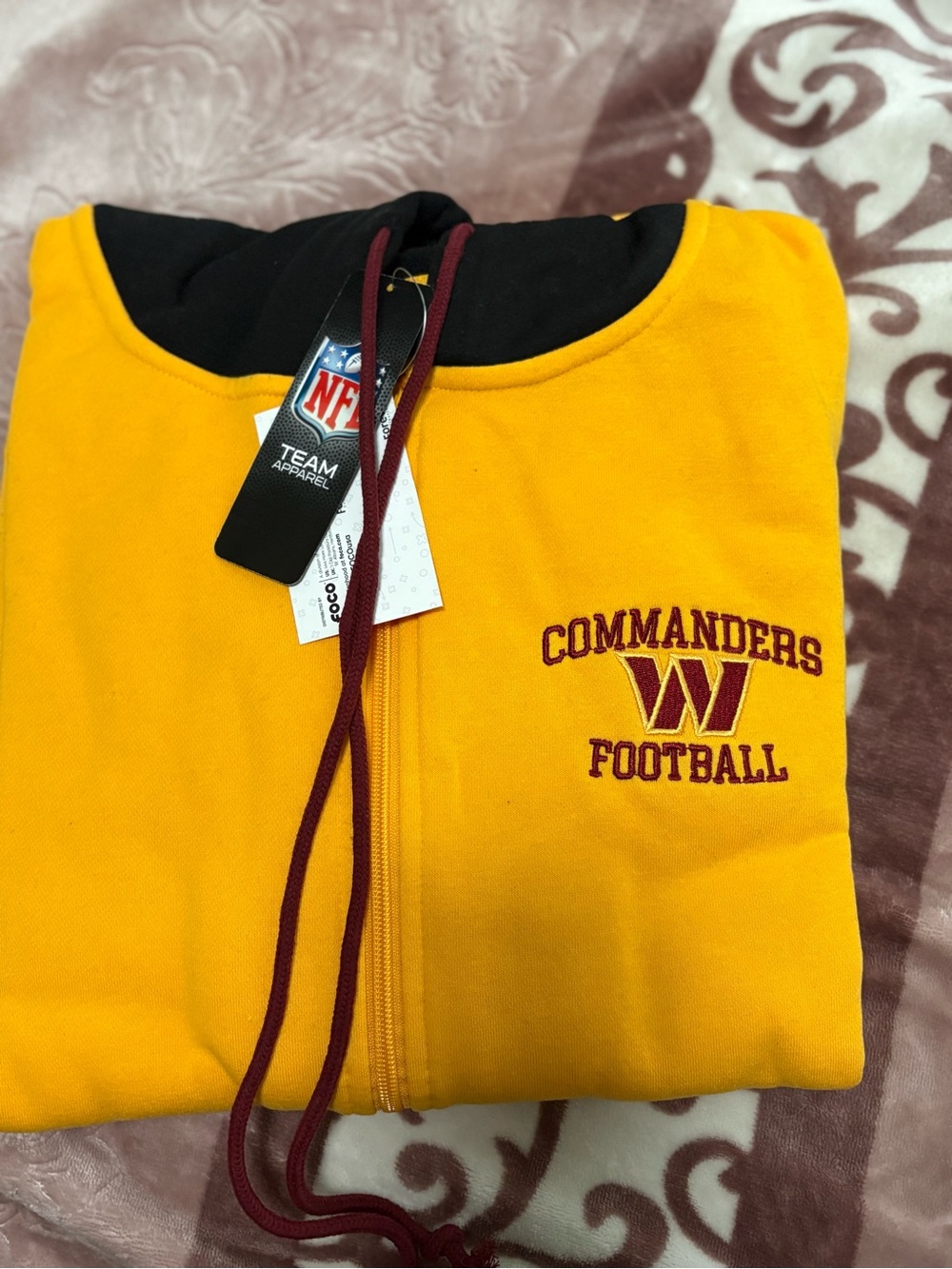 Washington Commanders Lightweight Hoodie Jacket - Gold/Burgundy/Black NWT